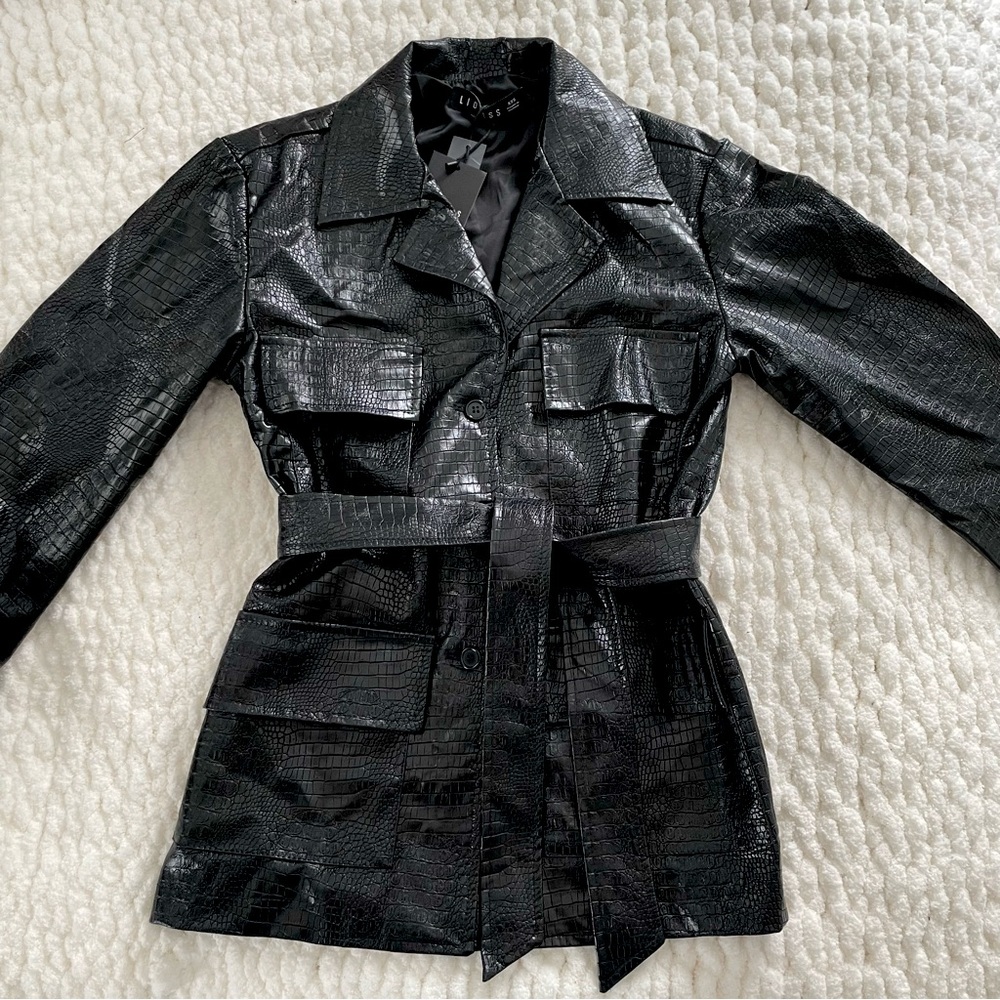 Lioness black faux leather jacket